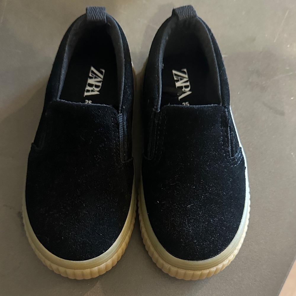 Zara Kids Black Velvet Sneakers